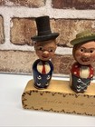 3 Vintage German Painted   Hand Carved Wooden Wine Stopper