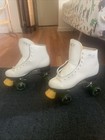 Vintage Roller Derby Skates White Leather Wheels Women s Size 7