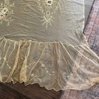 Antique Vintage French Swiss Lace Tambour Bed  Curtain  Runners  Side Table
