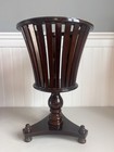 Vintage 1989 The Bombay Company Slatted Wood Pedestal Planter   Plant Stand