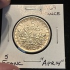 1964 France 5 Francs Silver World Coin    apr14    French Silver Coin
