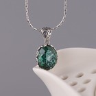 S925 Sterling Silver Oval Green Faceted Cz Pendant Drop Earrings
