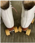 Riedell 297 Women s Roller Skates Size 5 White  Excellent  With Atlas Plates