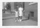 Vintage Photo African American Girls On City Street Sidewalk Dresses 1950s
