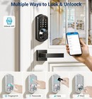 Veise Fingerprint Smart Locks For Front Door W  2 Lever Handle Set Ve07-l -black