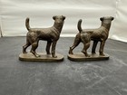 Antique 1929 Pal Cast Iron Airedale Fox Terrier Bookends Pft Foundry Mark Statue