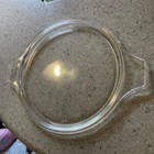 Vintage Pyrex Clear Glass Round  Casserole Lid 475 C Tab Handles Mcm 