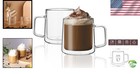 Microwave   Dishwasher Safe Double Wall Coffee Cups - 12oz Borosilicate Duo