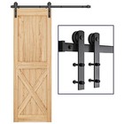 5ft Sliding Barn Door Hardware Kit 30  Door Panel Carbon Steel Smooth