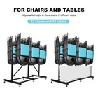 New Folding Chair Rack Cart For 12 Tables 42 Chairs Of 661 Lbs--