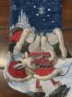 Disney Parks Mickey   Minnie Tapestry Christmas Stocking   Ice Skating - Nwt