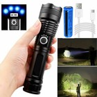 9900000lm Powerful Zoom Led Rechargeable Torch Light Police Security Flashlight