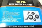 40pc Wire Wheel Brush Cup Assortment Crimped Steel 1 4  Shank Drills Rust Scale