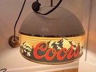 Vintage 1980 Coors Beer Hanging Lamp Mountain Bar Light Kcs Industries Working