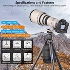 Compact Carbon Fiber Tripod Heavy Duty Camera Tripod For Canon Sony Nikon Dslr