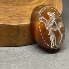 Near Eastern sassanian Intaglio Old Carnelian Agate Stone Seal Stamp Bead