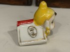 Vintage Christmas Pixie Elf Under Book Ceramic Figurine Japan Rare Yellow