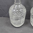 Lot 2  Vintage 1948 Pressed Glass Liquor Bottle Decanter Facetted Round Stopper