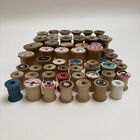 Vintage Empty Wooden Thread Spools Lot Of 59 Various Sizes