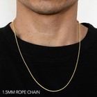 14k Yellow Gold 1 5mm-8mm Solid D cut Rope Chain Bracelet Size 7 -30 