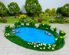3d Dollhouse Pond  1 12 handmade   Miniature Dollhouse  Doll s Garden pond 