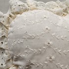 Vtg Heart Shaped Pillow Eyelet Ruffle Trim Granny Core Cottage Shabby Chic