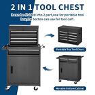 5-drawer Rolling Tool Chest  Lockable Wheel  Detachable Top Box And Cart  2 In 1