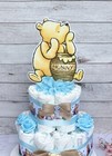 2 Tier Classic Winnie The Pooh  Diaper Cake Baby Shower Centerpieces