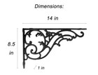 2 Pack 14  x 8 5   Large Decorative Cast Iron Shelf Brackets Antique Black