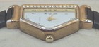 Vintage Crescent Half Moon Womens 20mm Watch Gold Tone Rhinestone New Battery