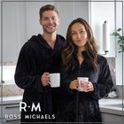 Ross Michaels Mens Robe Hooded Wrap Style  Mid Length Plush Fleece Bathrobe B   