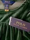Nwt Ralph Lauren 16 Girls Long Sleeve Green Velvety Knee-length Winter Holiday