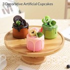 3pcs Artificial Cupcakes Realistic Fake Food Display Faux Desserts Pastries