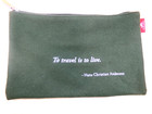 Viking Cruise Lines Zip Bag Green Felt Wool Blend Hans Christian Anderson Quote