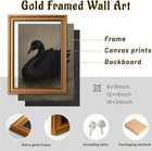 Gold Framed Swan Wall Art  Vintage Black Swan Pictures Wall Decor  Moody Canvas
