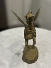 Vintage Mounted Solid Brass Flying Horse With Wings Pegasus Greek Mythology Used