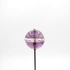 Antique Large Purple Crystal Ball With Cut Glass Center Hatpin Hat Pin