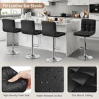 Set Of 2 Adjustable Pu Leather Swivel Barstools Modern Counter Height Stools