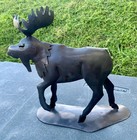 Rustic Metal Moose Figural Sculpture Big 10    Tall