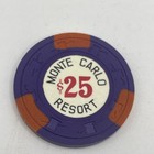  25 Monte Carlo Resort Las Vegas Nevada Casino Poker Chip Lot Of 4