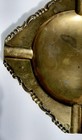 Vtg Heavy Solid Brass Ashtray Pipe Cigar cigarette  7  X 7  Ornate Edging 