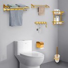 Wall-mounted Gold Bath Toilet Brush Hardware Towel Rack Bathroom Accessories Set