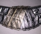 Vintage 80s Metallic Silver Contour Waist Belt Retro Disco Statement Cinch 32