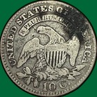 1827 Pointed Top 1 Capped Bust Dime Fine F Coin  43860