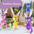 Artcreativity Rabbit Inflates  Set Of 3 Feet  Pink  Purple  Yellow  And Blue  