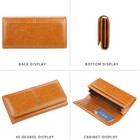 Women Lady Oil Wax Leather Clutch Wallet Long Purse Credit Card Phone Holder Bag