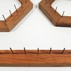 3 Vintage Wooden Lap Loom Lot Hexagon Handmade Different Sizes Weaving Crafts