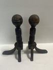 - Fireplace Andirons Vintage Cast Iron 10 75    High