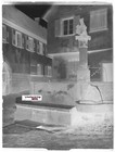 Heiligenstein Fountain  Plate Glass Photo  Negative Antique Black   White