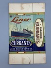C 1920 Ocean Liner Ship Currants Blaul Fruit Box Cedar Rapids Iowa Advertising